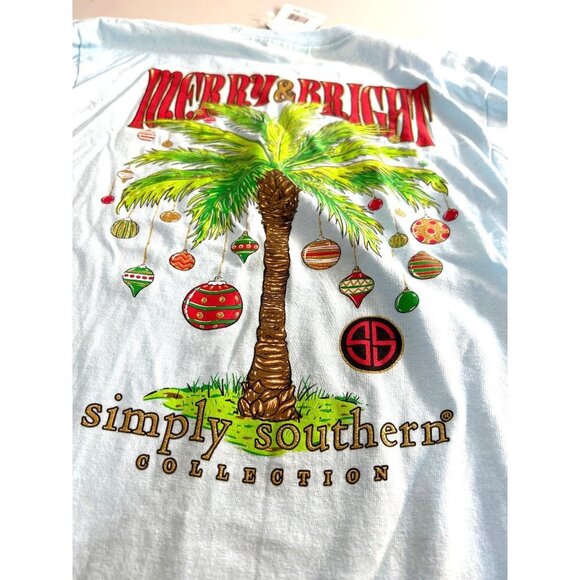 Simply Southern Collection Girls Long Sleeve Christmas Graphic Tee Blue Multi S - Picture 5 of 7